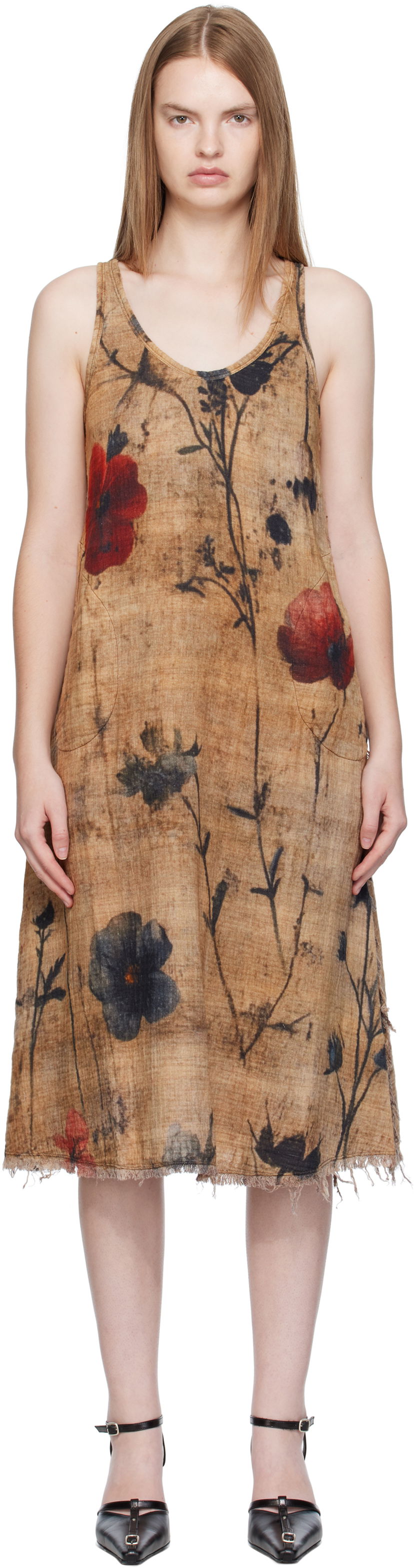 Klä R13 R13 Reversible Tank Midi Dress Brun | R13WR466-R583B