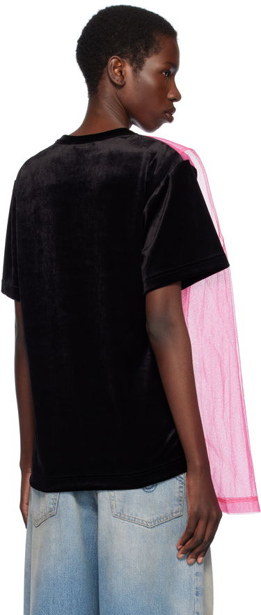 Linne Comme des Garçons Homme Plus Jersey & Nylon Tulle T-Shirt Rosa | PO-T028-051, 2