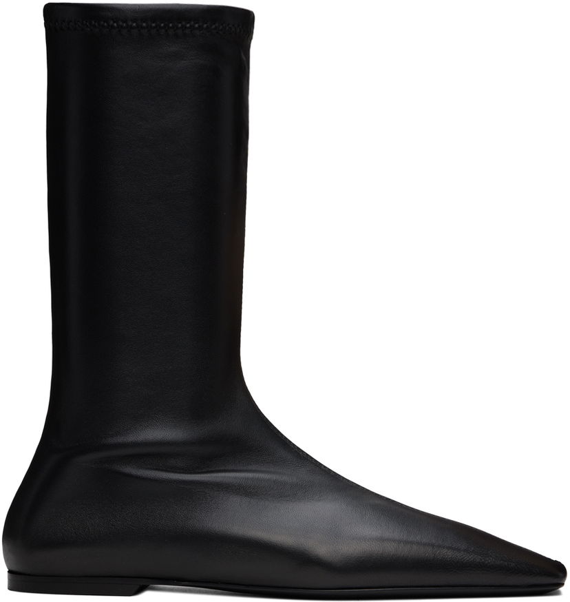 Kläder TOTEME TOTEME 'The Sock' Stretch Leather Boots Svart | 244-WAS0160-LE0089