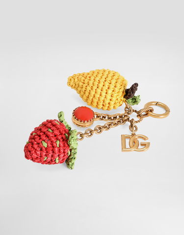 Nyckelringar Dolce & Gabbana Dolce & Gabbana Fruit Shaped Metal and Raffia Keychain Flerfärgad | BI3410AK3748J901, 2