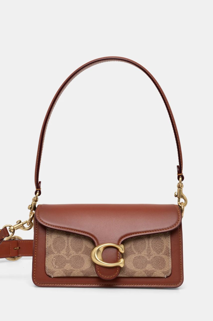 Handväska Coach Brown Leather Shoulder Bag with Removable Strap Brun | CY200, 0