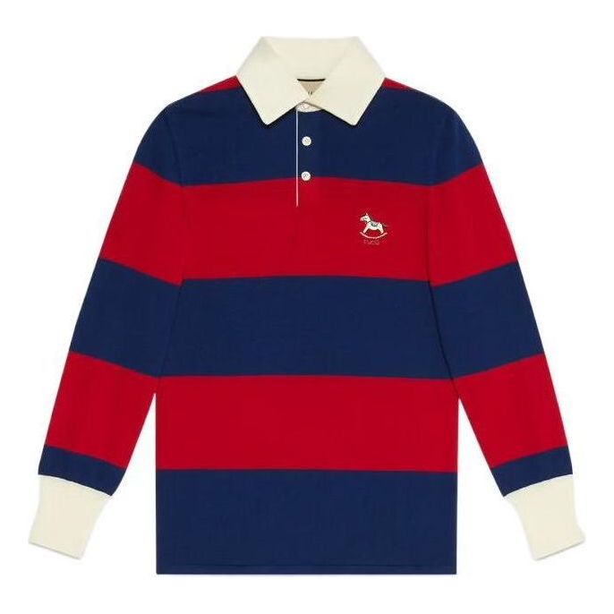 Polotröja Gucci Striped Wool Polo Röd | 673844-XKB26-4358