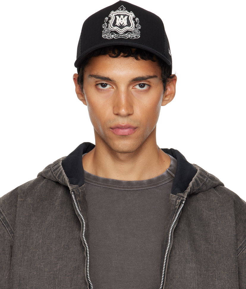 Keps AMIRI AMIRI MA Crest Trucker Cap Svart | AMHATR1037