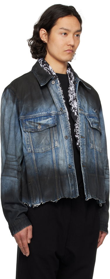 Jacka We11done We11done Sprayed Sporty Selldone Denim Jacket Blå | WD-DJ1-25-308-U-BL, 1