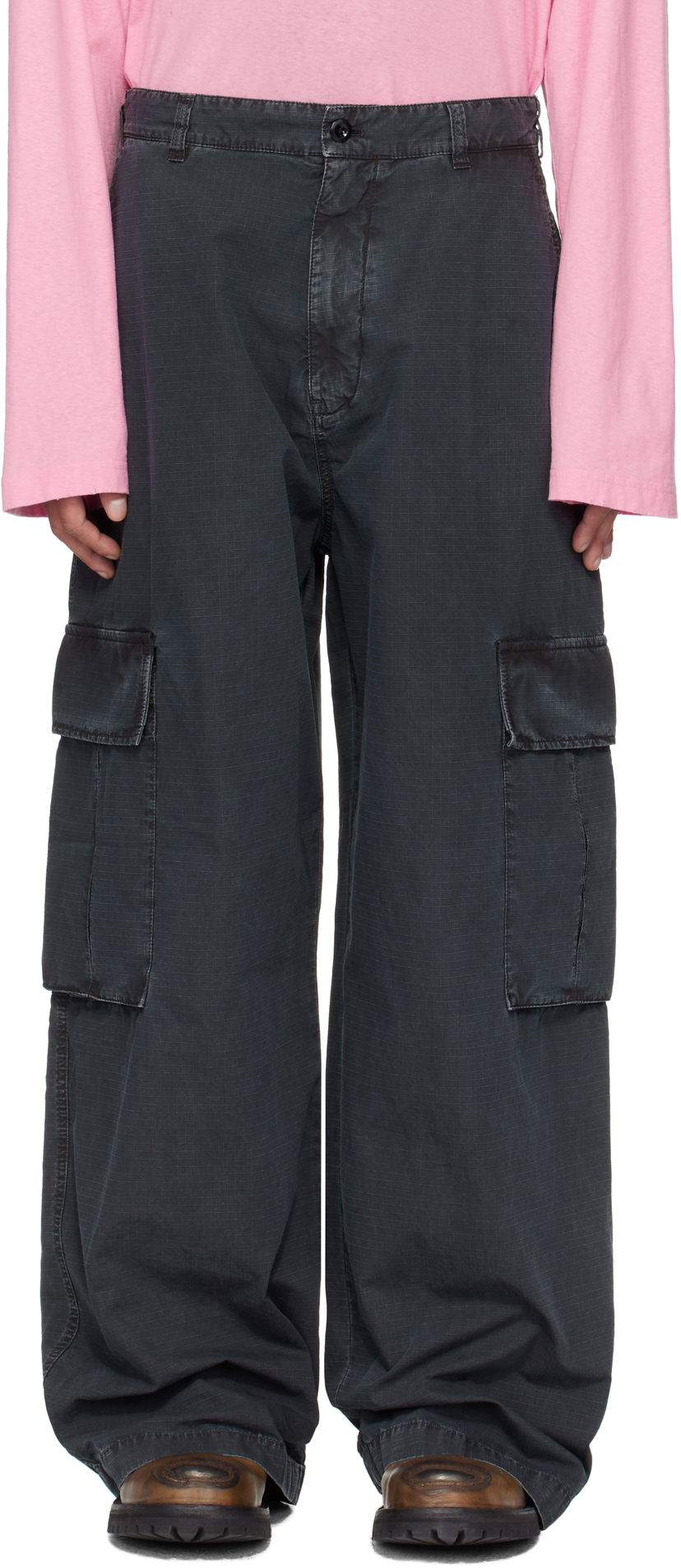 Cargo byxor Acne Studios Acne Studios Ripstop Cargo Pants Svart | BK0657-