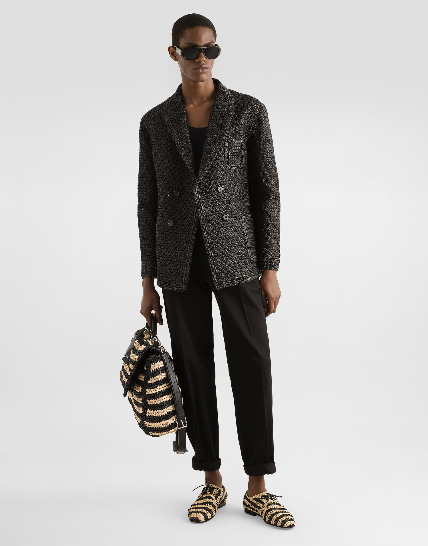 Byxor Dolce & Gabbana Dolce & Gabbana Gabardine Double Darts Pants Svart | GP10DTFUFNVN0000_3, 1