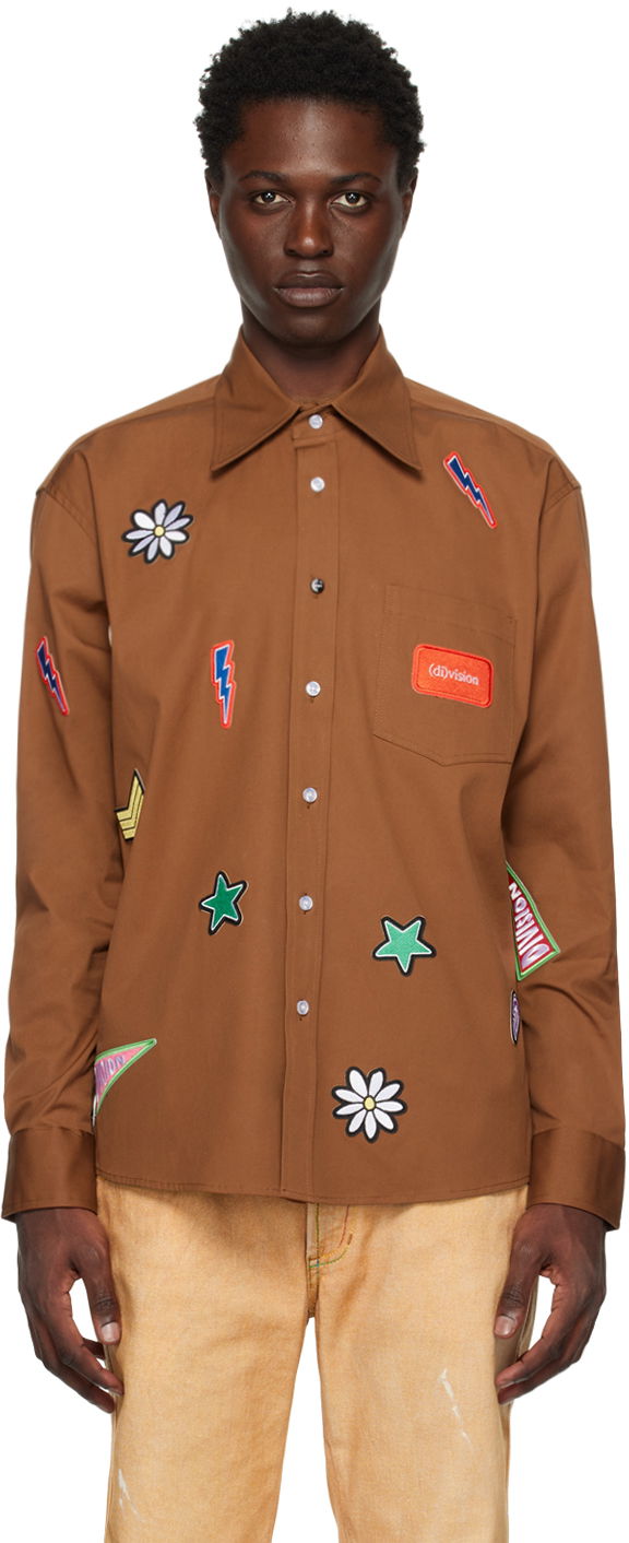 Skjorta (di)vision Brown Patchwork Shirt Brun | 46SS23