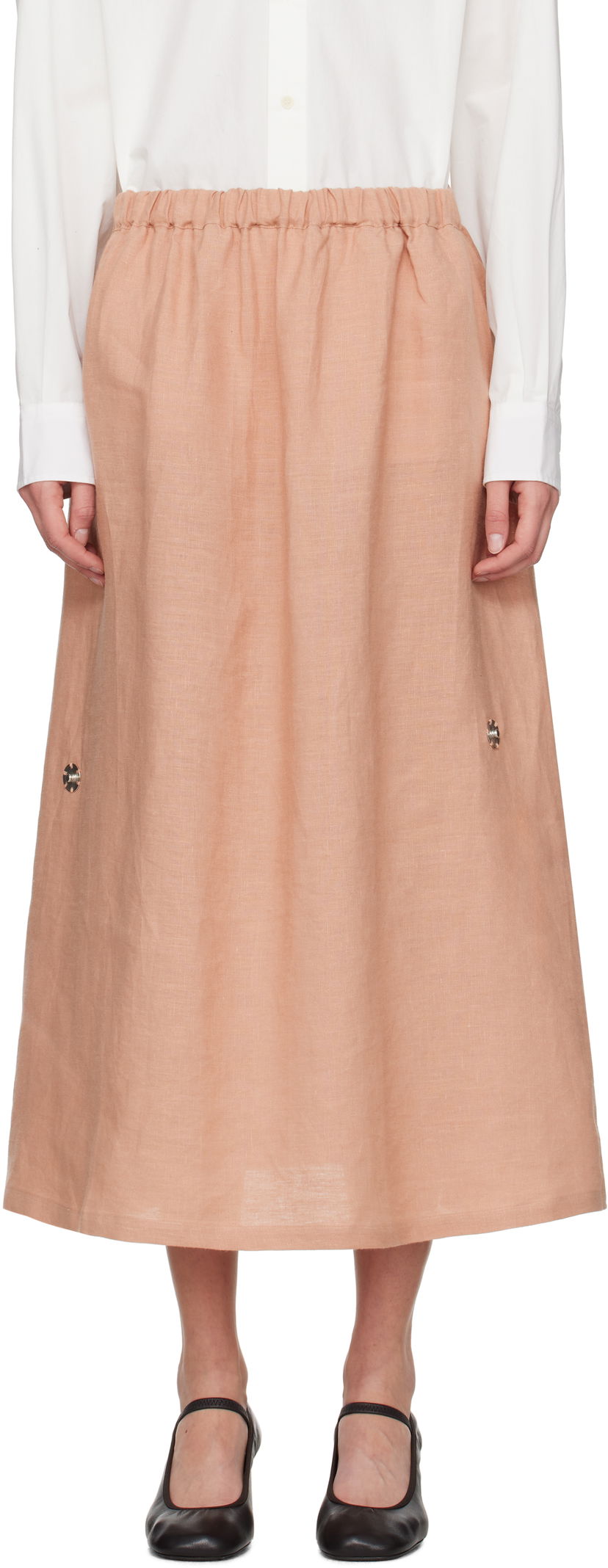 Kjol Baserange Baserange Ponte Maxi Skirt Beige | SKPO-HE-SP25