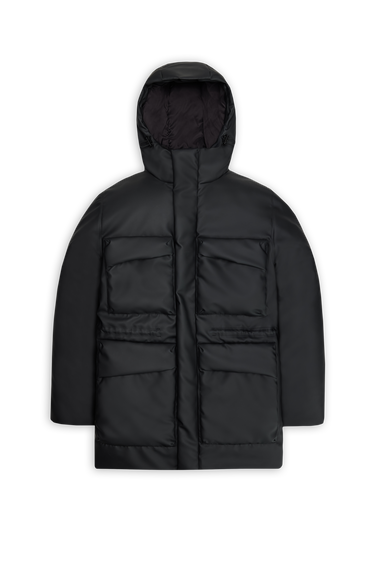 Parkas Rains Long Insulated Cargo Jacket Svart | 15930\01, 5
