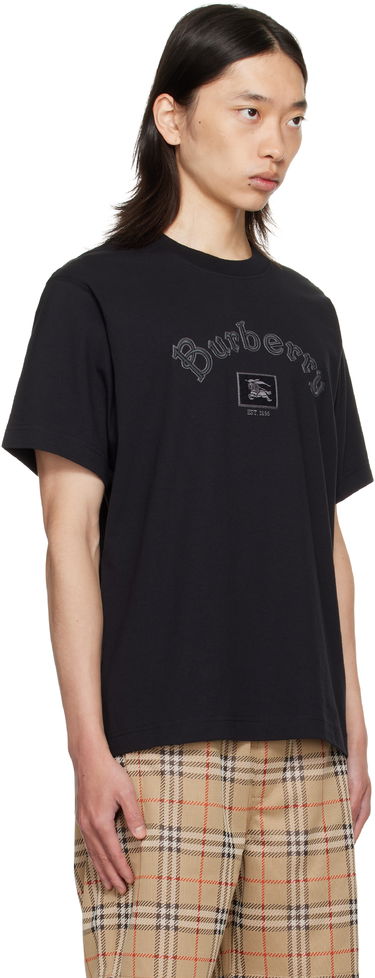 T-shirt Burberry Burberry Gothic Logo Cotton T-Shirt Svart | 8116061, 1