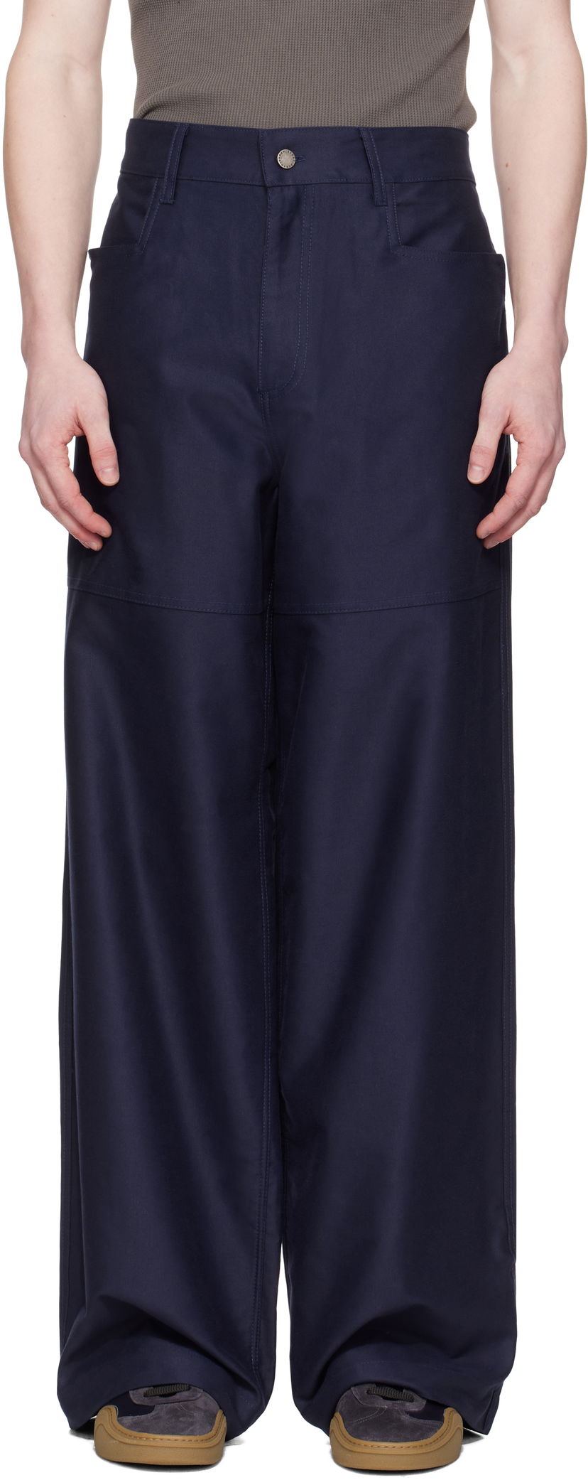 Byxor Serapis Serapis Wide Sailor Trousers Mörkblå | SS25_WP_1