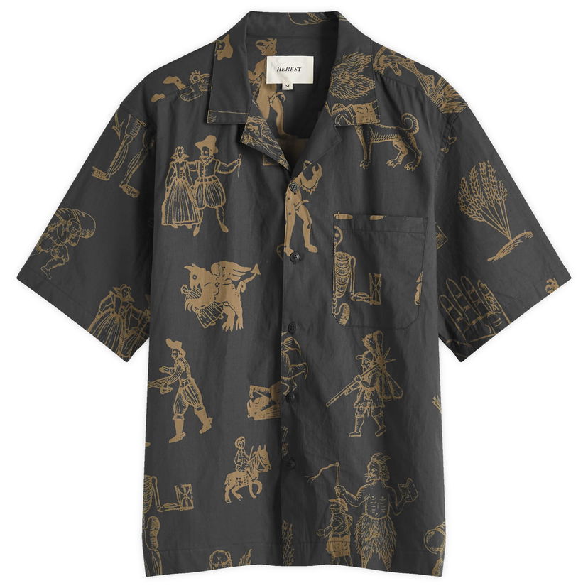 Skjorta Heresy Woodcut Print Shirt Svart | HSS25-CS02B