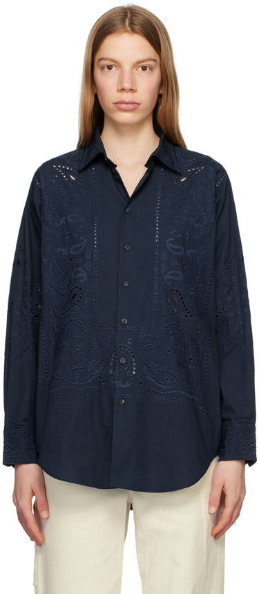 Skjorta rag & bone rag & bone Vivian Embroidered Shirt Mörkblå | WAW23PA0139Q13, 0