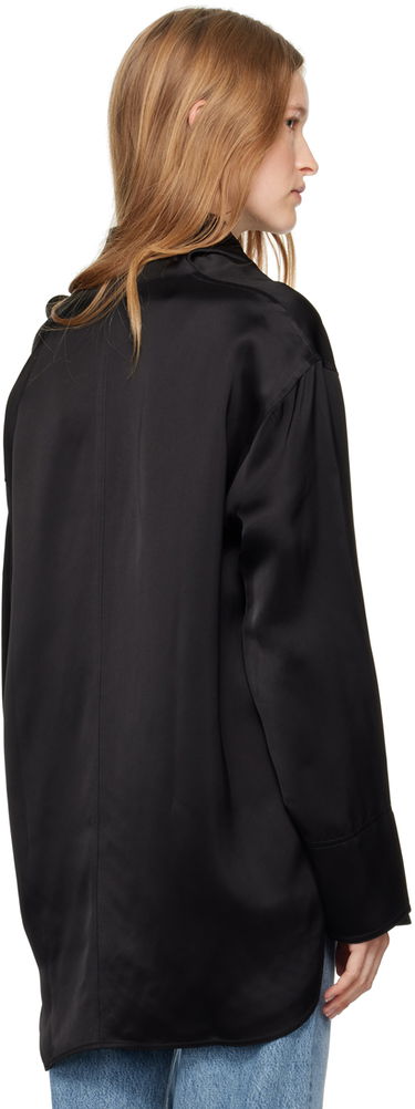 Skjorta TOTEME Funnel Neck Satin Blouse Svart | 244-WRT0371-FB0208, 2