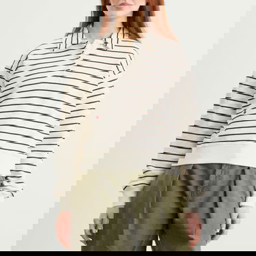 Sweatshirt JW Anderson JW Anderson Striped Polo Sweatshirt, Size Large Vit | JW0243-PG1857-036, 2