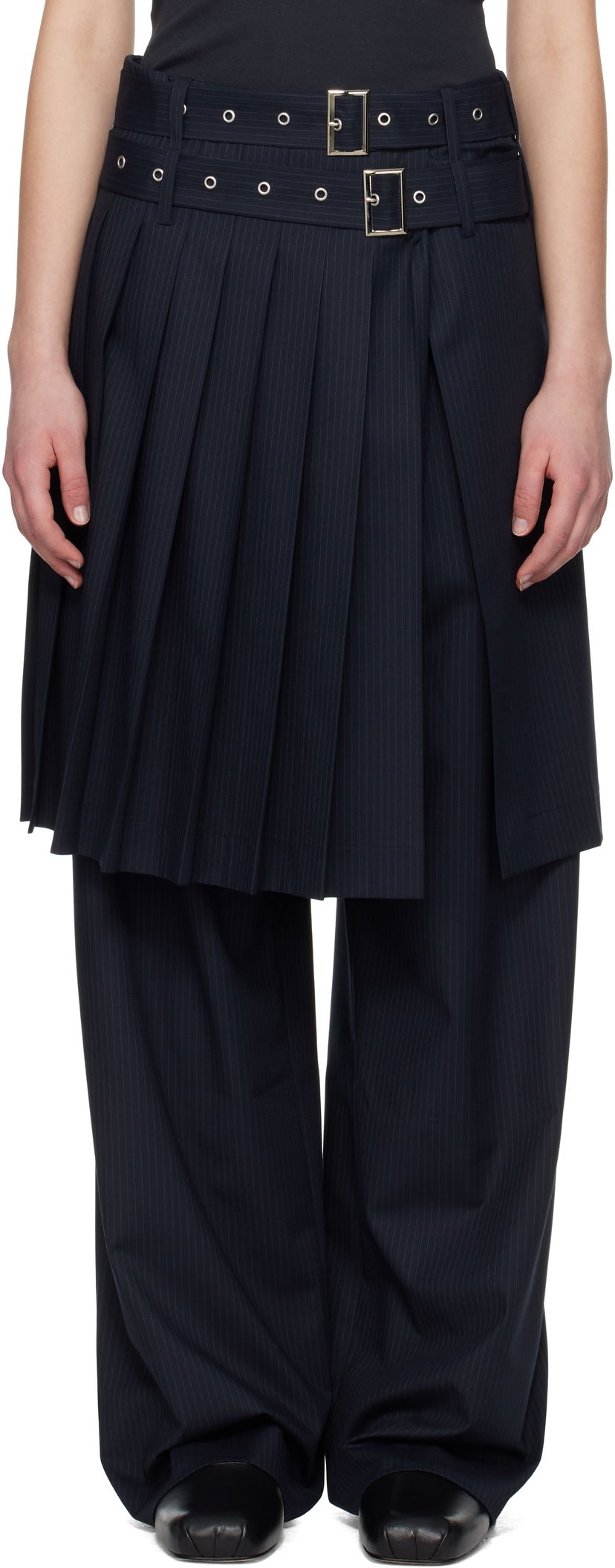 Byxor Charles Jeffrey Loverboy Charles Jeffrey LOVERBOY Wide Leg Skouser Trousers Svart | 54030502