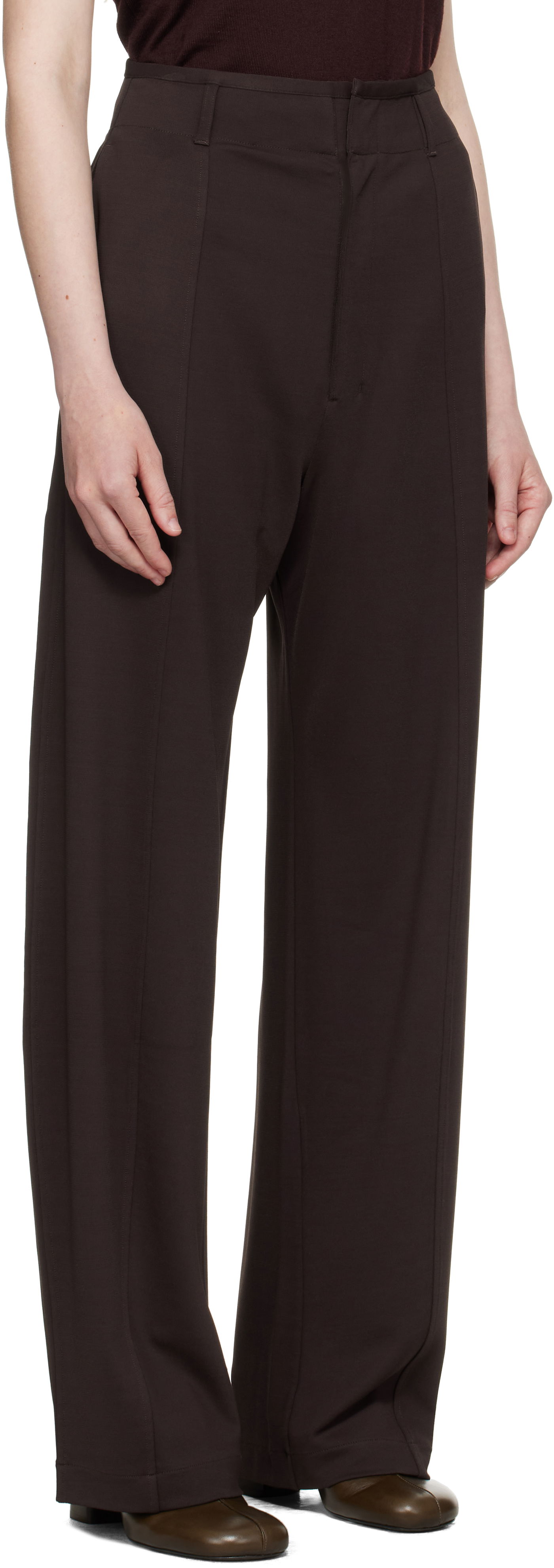 Byxor LEMAIRE Lemaire Relaxed Volume Trousers Brun | PA1205 LJ1034, 1