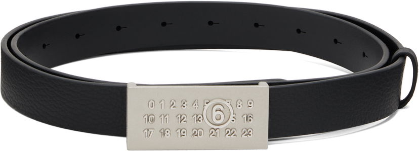 Bälten Maison Margiela MM6 Maison Margiela Numeric Leather Belt Svart | SA6TP0010 P8326