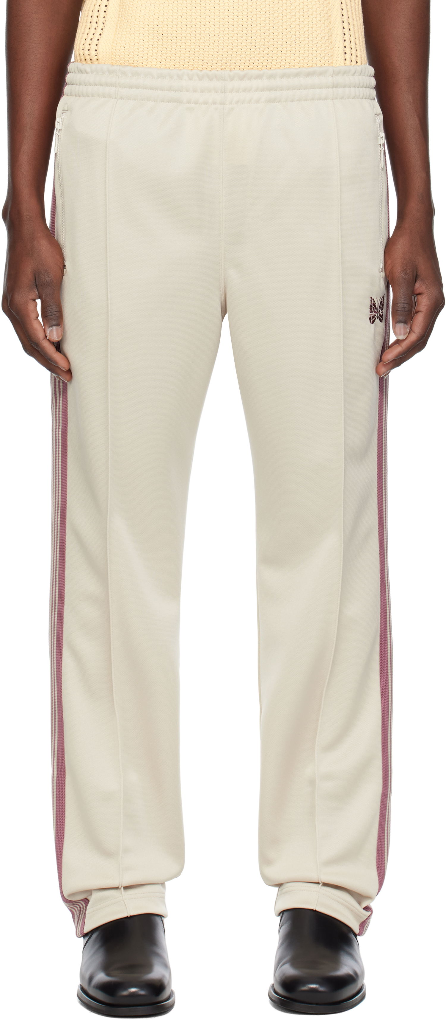 Träningsbyxor Needles Needles Narrow Track Pants Beige | QV308, 0