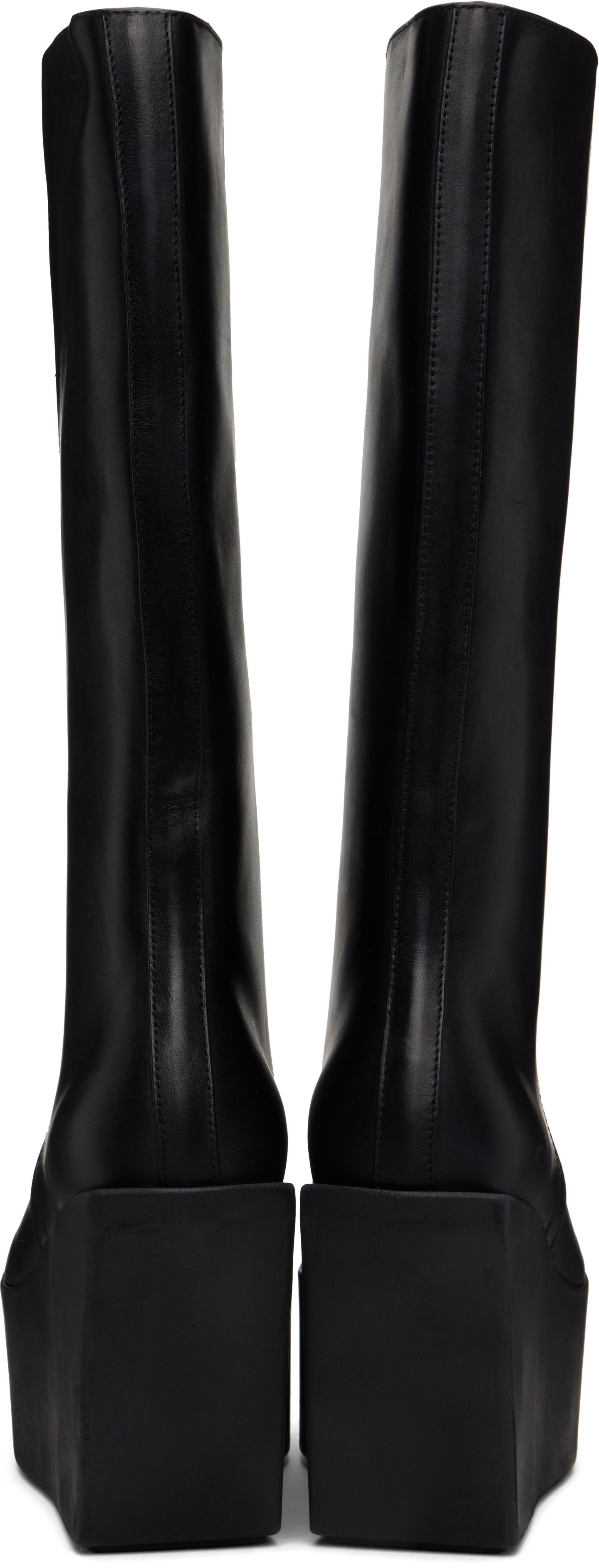 Kläder Rick Owens Rick Owens Hollywood Sliver Platform Winged Kowboys Tall Boots Svart | RU01E5854 LOO, 1