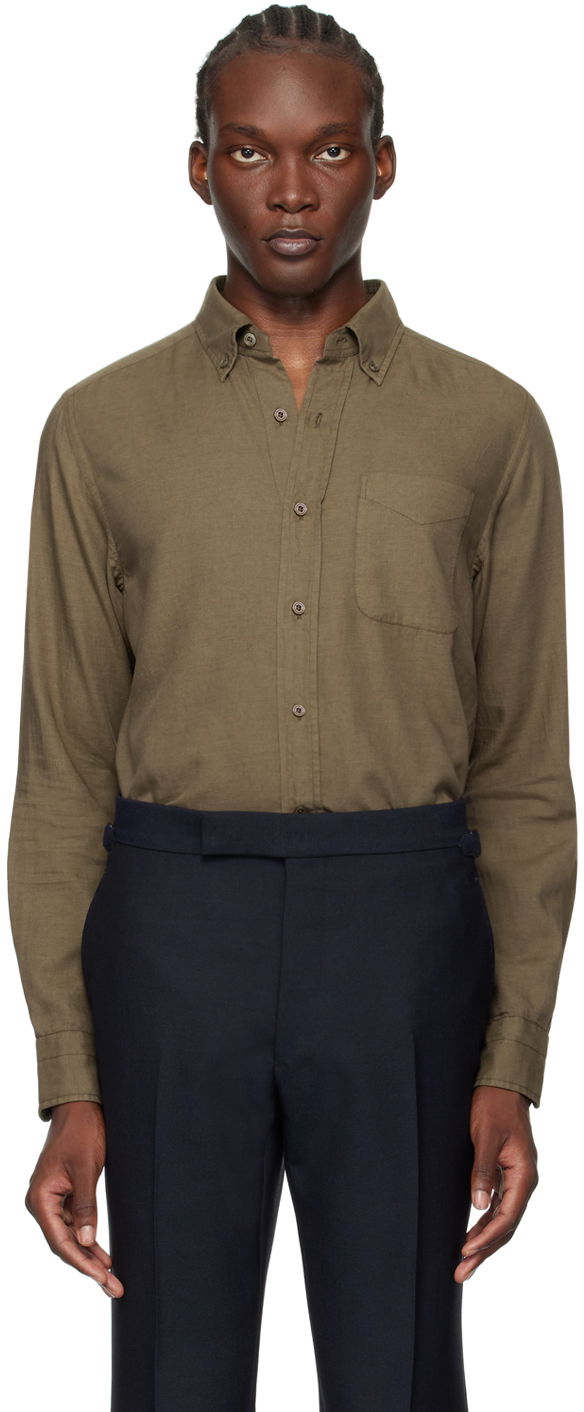 Skjorta Tom Ford Slim-Fit Shirt Grön | HSO001-FMT045F24