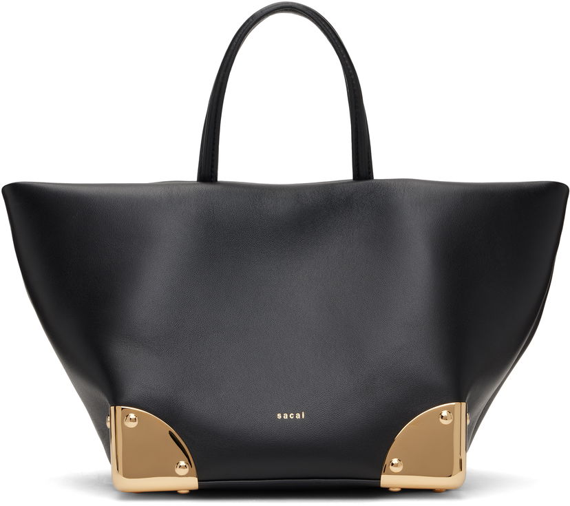 Tygpåse sacai Corner Metal Small Tote Bag Svart | S129-01