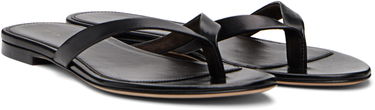 Sneakers och skor The Row Sacha Leather Flip-Flops Svart | F1697-SN65, 3