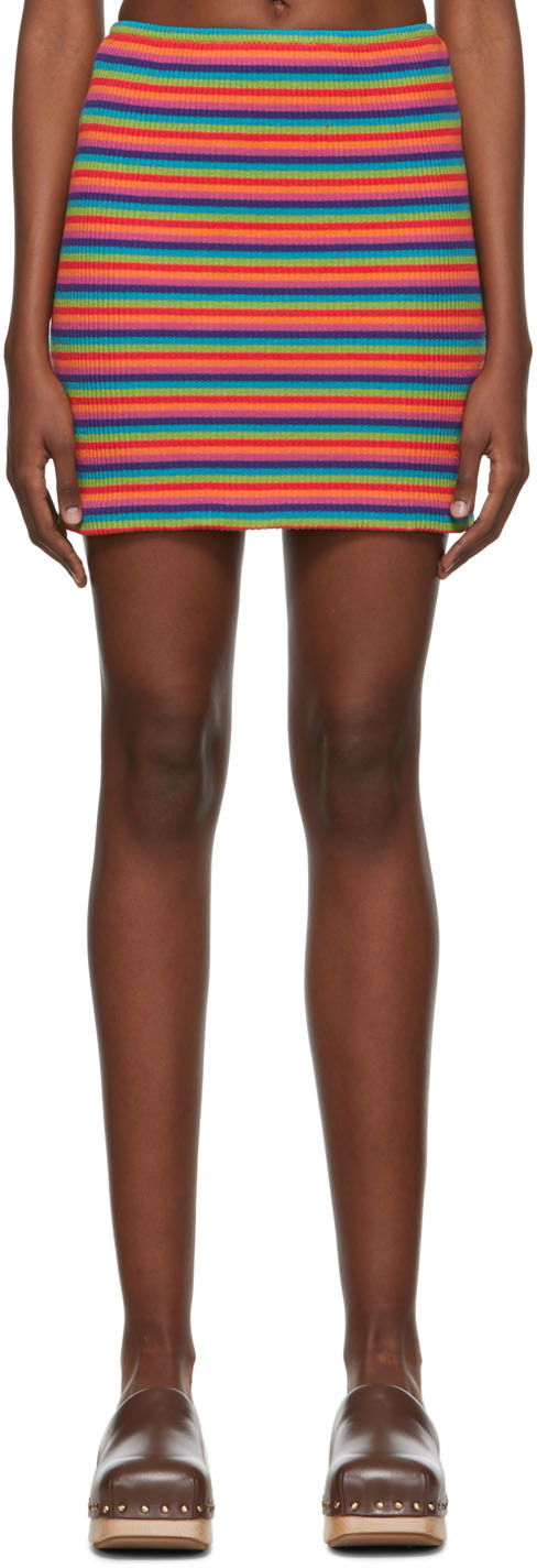 Kjol Anna Sui Exclusive Multicolor Cotton Mini Skirt Flerfärgad | 522A10