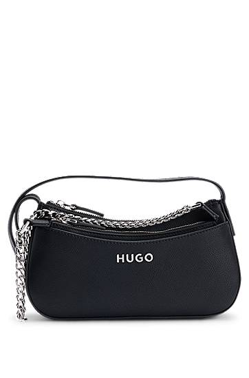 Handväska BOSS HUGO Faux-Leather Crossbody Bag with Removable Clutch Svart | 50536079