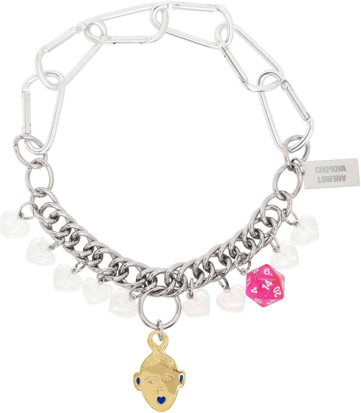 Halsband Chopova Lowena Chopova Lowena Kiss BFF Charm Necklace Metallisk | 6596, 0