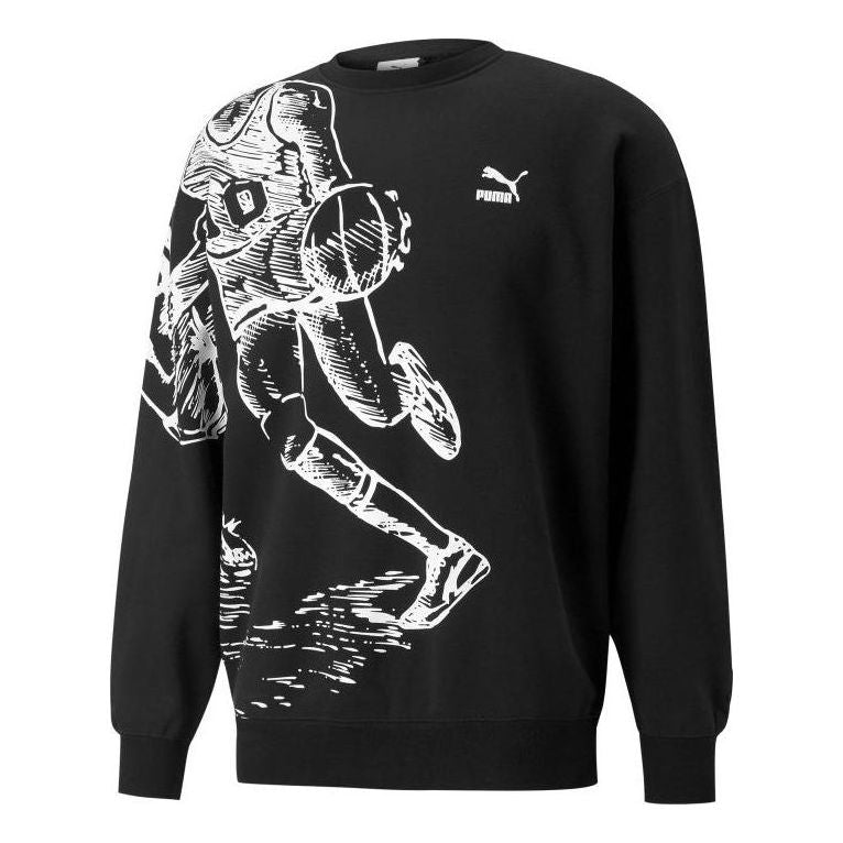 Sweatshirt Puma Joshua Vibes Crew Sweatshirt Svart | 536302-01