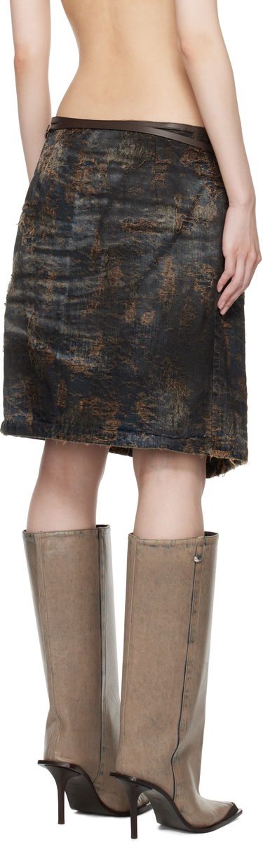 Kjol Diesel Denim Midi Skirt Blå | A17023 0ABCW, 2