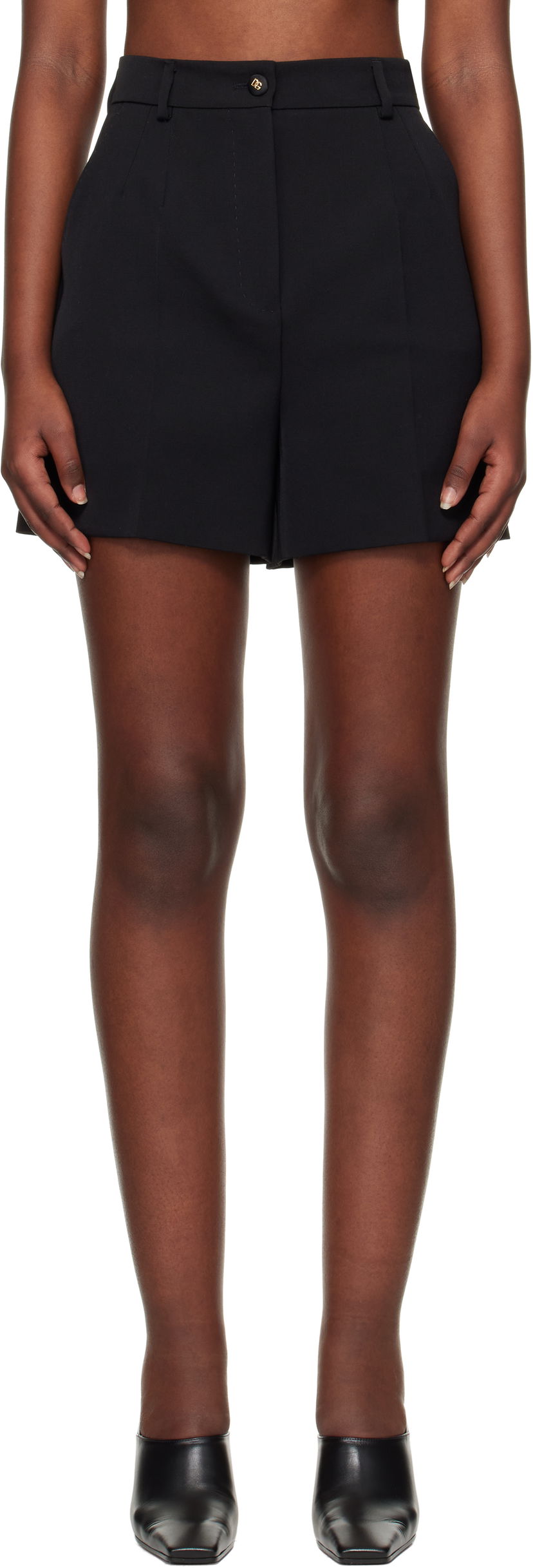 Shorts Dolce & Gabbana Dolce&Gabbana Wool Gabardine Shorts Svart | FTC9QT FU21E