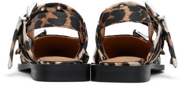 Kläder GANNI GANNI Leopard Satin Buckle Ballerina Flats Flerfärgad | S2947, 1