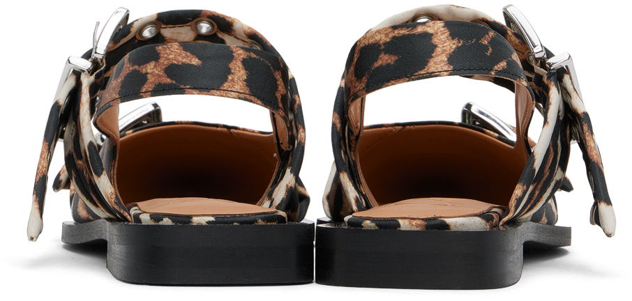 Kläder GANNI GANNI Leopard Satin Buckle Ballerina Flats Flerfärgad | S2947, 1