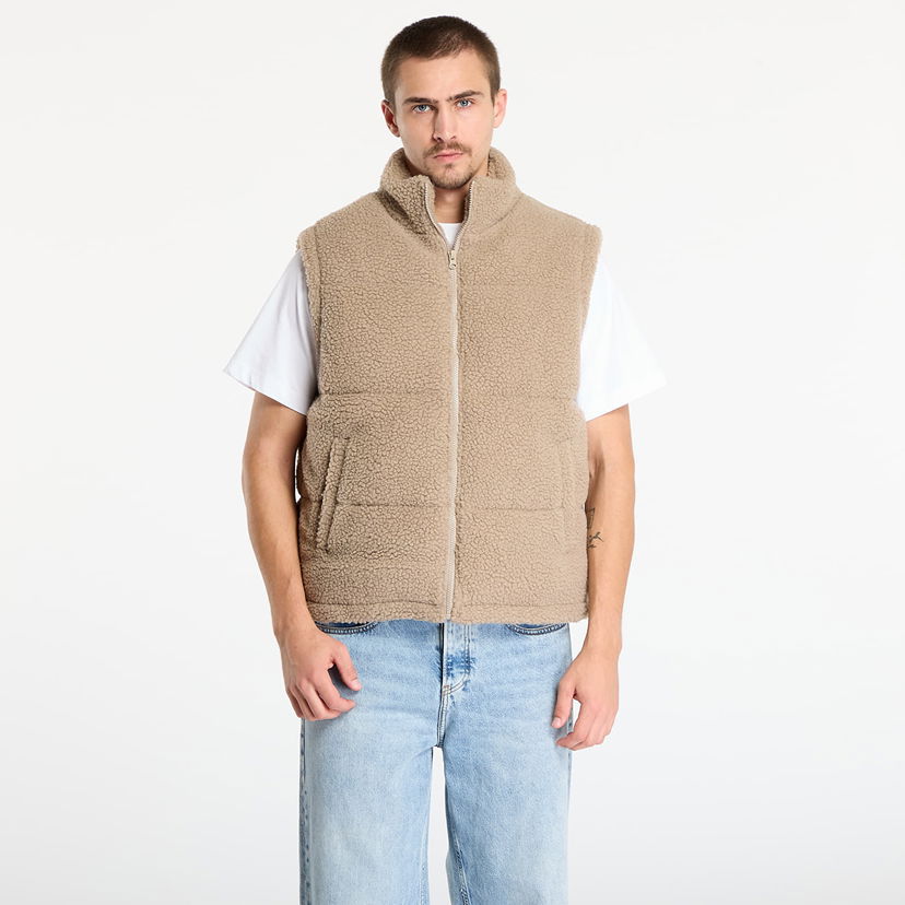 Väst Urban Classics Basic Teddy Puffer Vest Beige | TB7939-01279