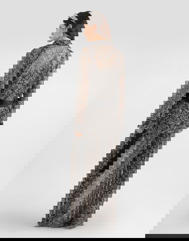 Linne Dolce & Gabbana Lamé Lace Top Metallisk | F7BJ1TILMCFS0998, 2