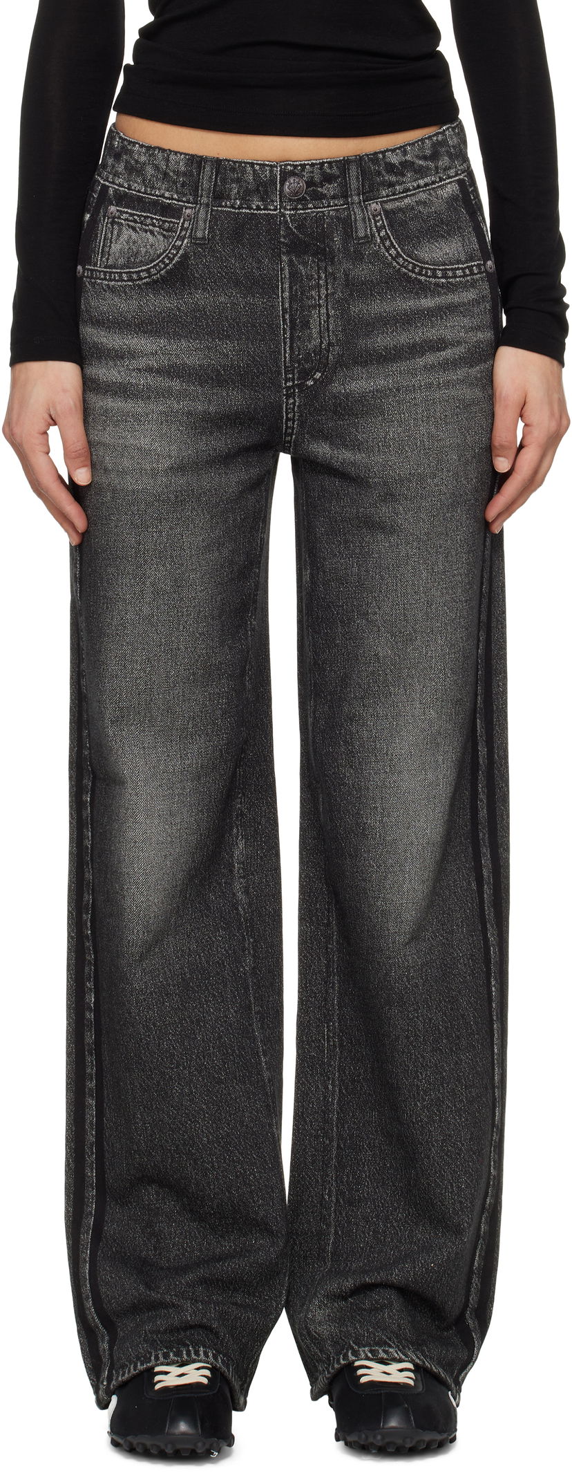 Jeans rag & bone Rag & Bone Miramar Terry Wide-Leg Track Pants Grå | WCW25S70018201
