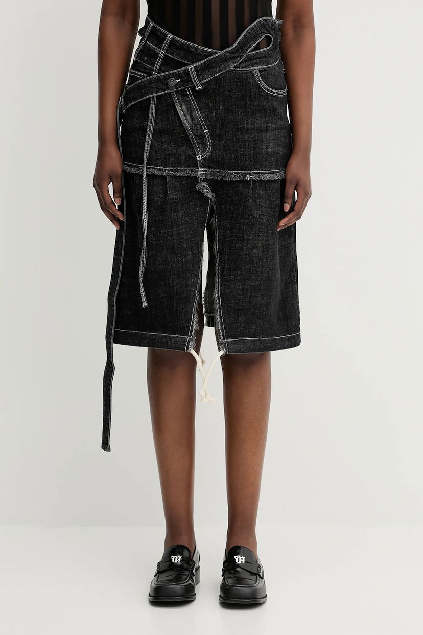 Kjol Ottolinger Ottolinger Signature Wrap Midi Denim Skirt Svart | 117.301217.01