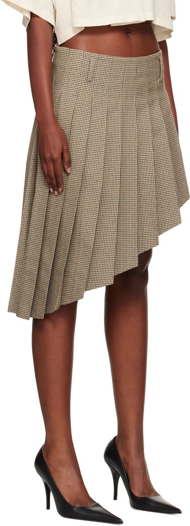 Kjol We11done We11done Asymmetric Checked Midi Skirt Brun | WD-SK2-25-276-W-BG, 1