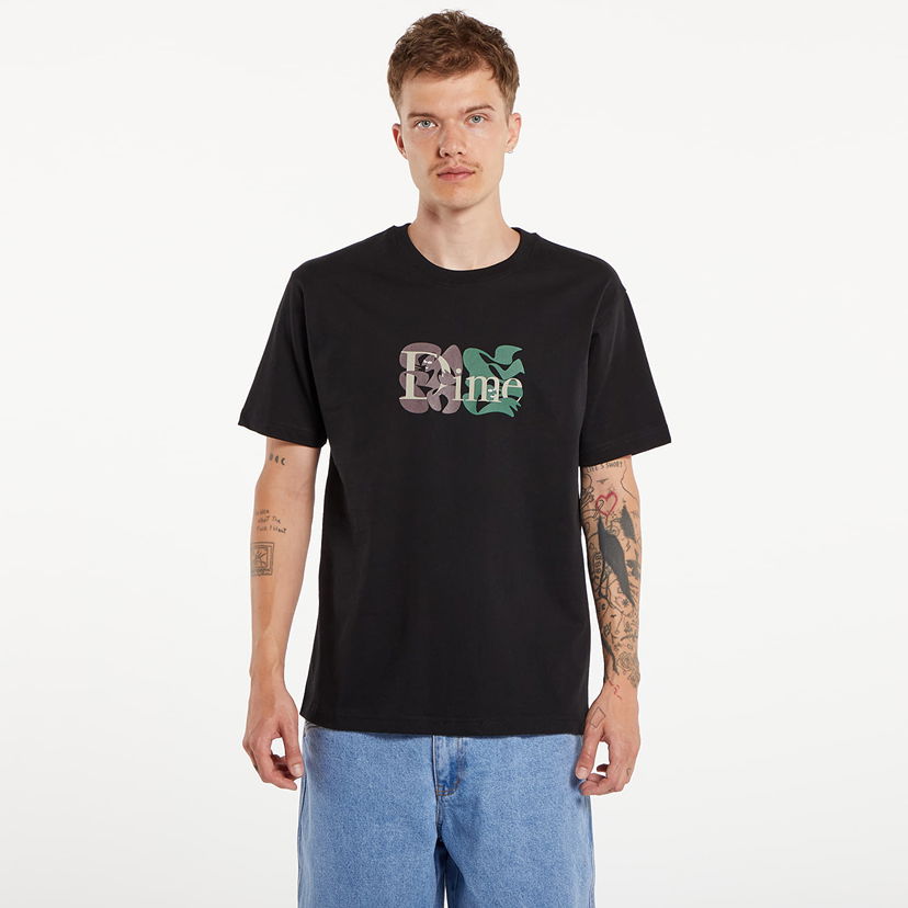 T-shirt Dime Classic Duo T-Shirt UNISEX Black Svart | DIMESU2428BLK