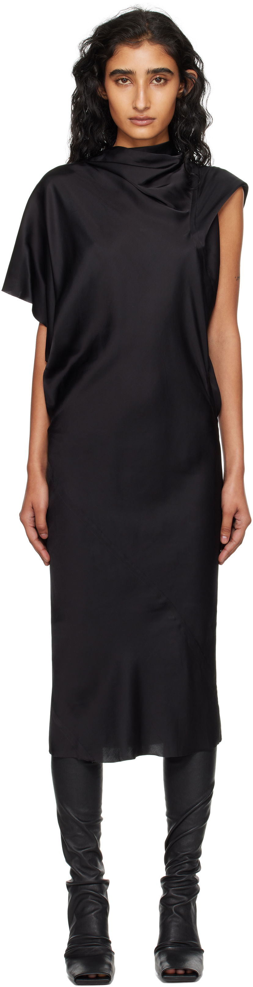 Klä Rick Owens Rick Owens Concordians Seb Midi Dress Svart | RP02E4543 SCH