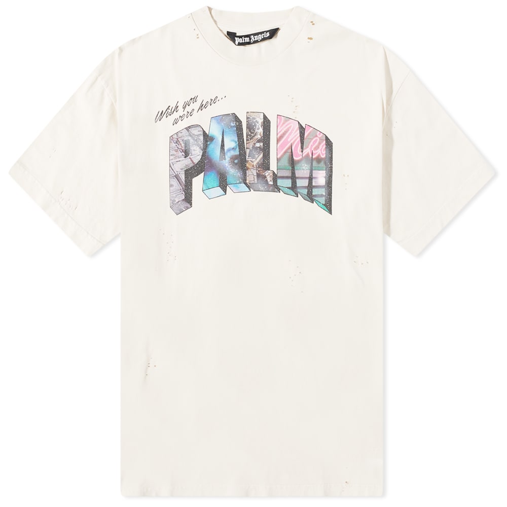 T-shirt Palm Angels Sign Tee Vit | PMAA072S23JER0020184, 0