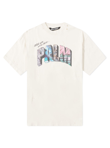 T-shirt Palm Angels Sign Tee Vit | PMAA072S23JER0020184