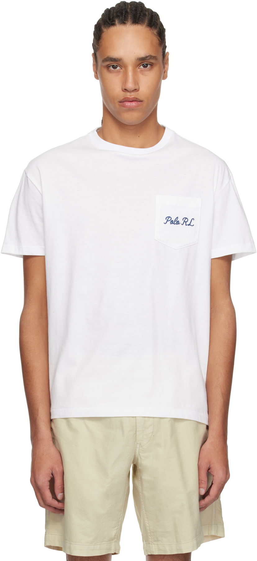 T-shirt Polo by Ralph Lauren Polo Ralph Lauren Classic Fit Pocket Jersey T-Shirt Vit | 710963816001