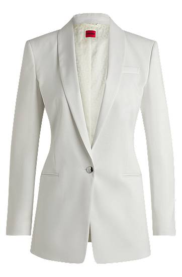 Jacka BOSS Shimmer Fabric Regular-Fit Blazer Vit | 50537759