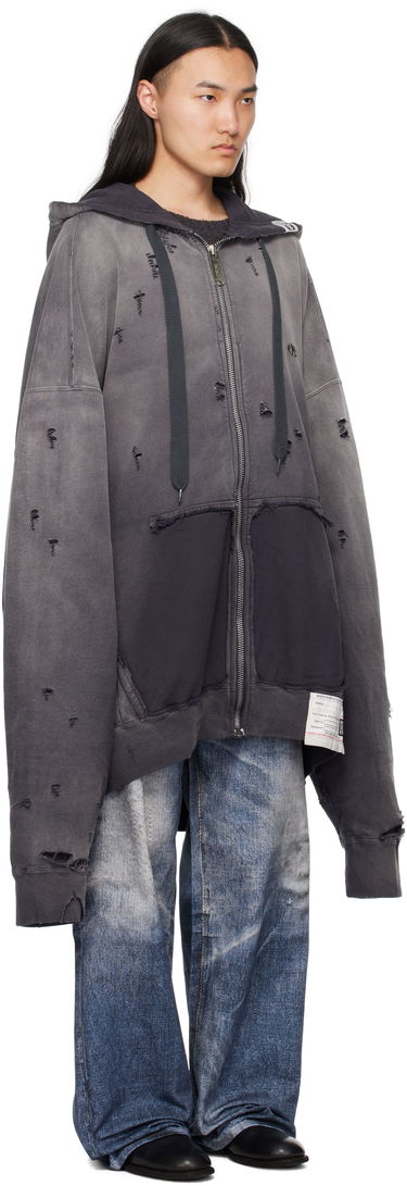 Sweatshirt Maison MIHARA YASUHIRO Maison MIHARA YASUHIRO Sun Faded Distressed Zip Hoodie Grå | A14PK531, 1