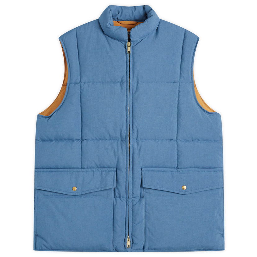 Väst BEAMS Beams Plus Oxford Down Vest, Size Large Blå | 3806-0112-139-75