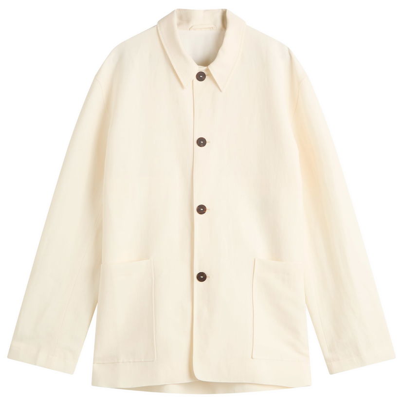Jacka Studio Nicholson Studio Nicholson Shirt Jacket, Size Large Vit | NOPISNM-1347-PCH