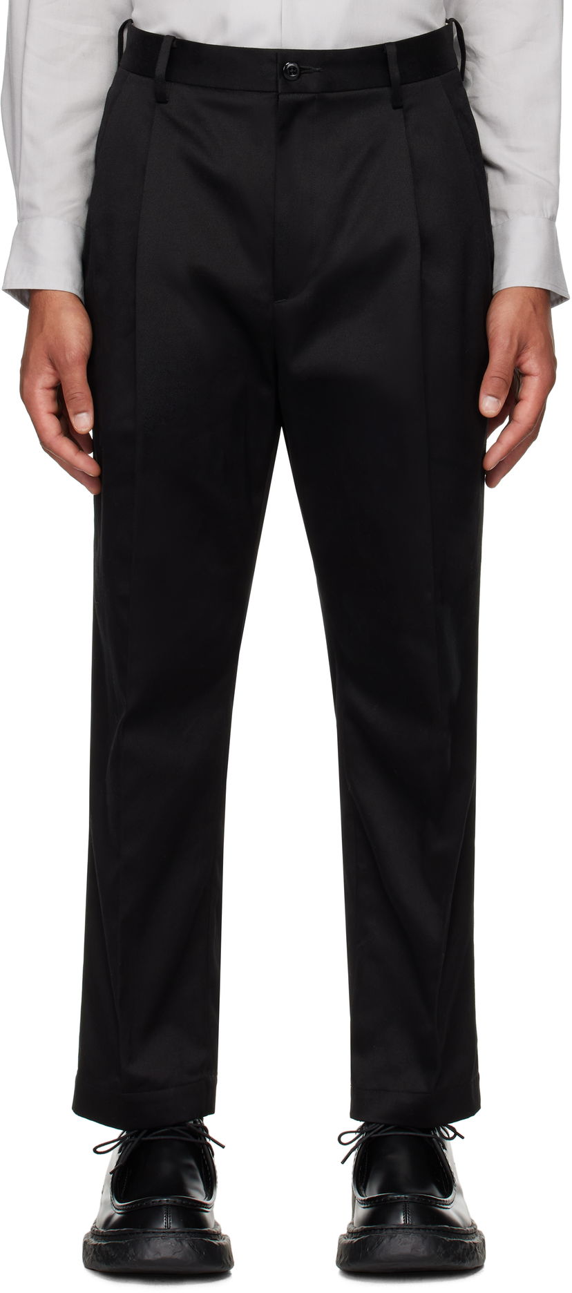 Byxor WACKO MARIA Double Pleated Chino Trousers Svart | 24FW-WMP-PT02